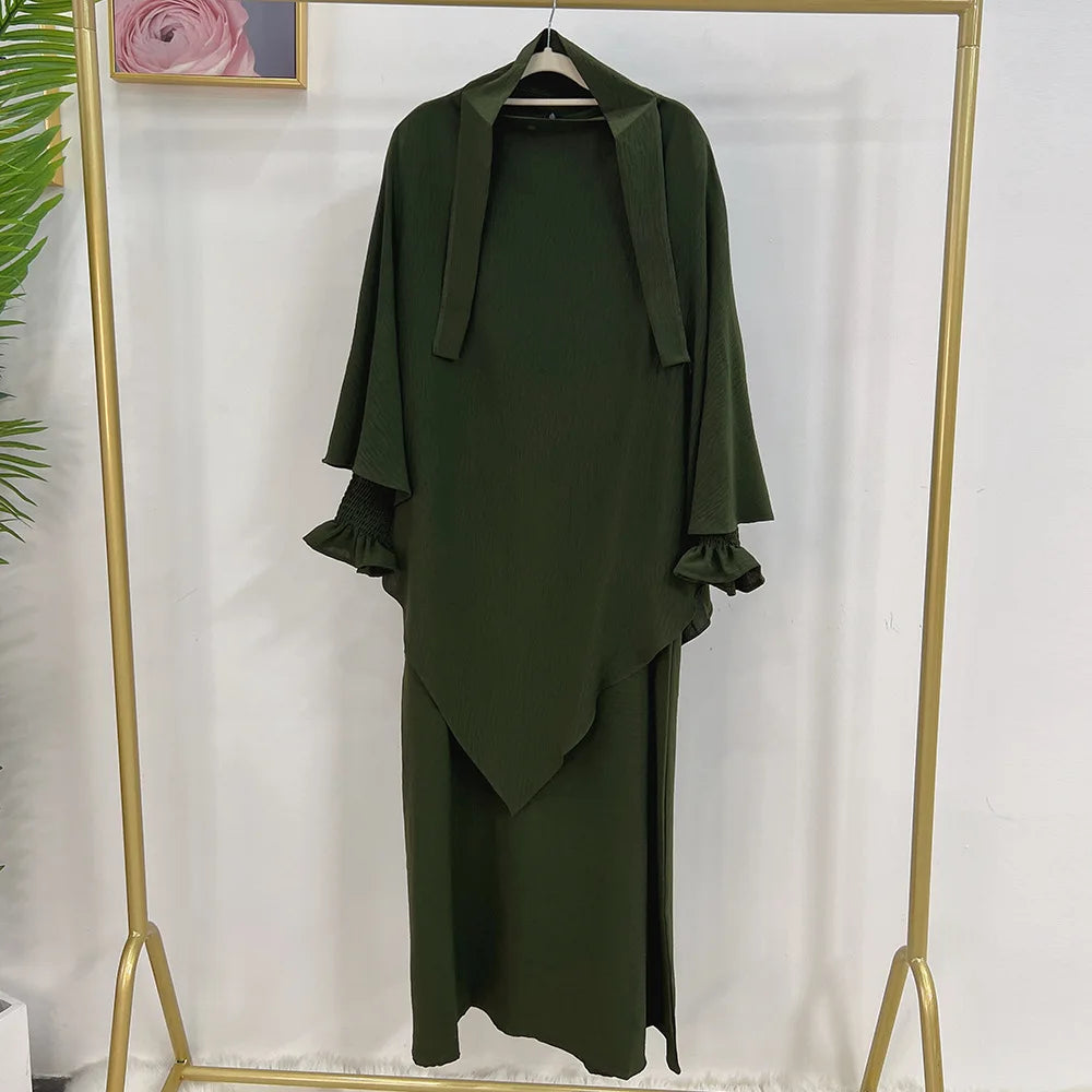Lunar Elegance Abaya and Hijab 2 Piece Set - Muslim House