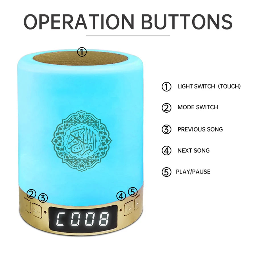 Holy Mini Quran Night Light Speaker - Muslim House