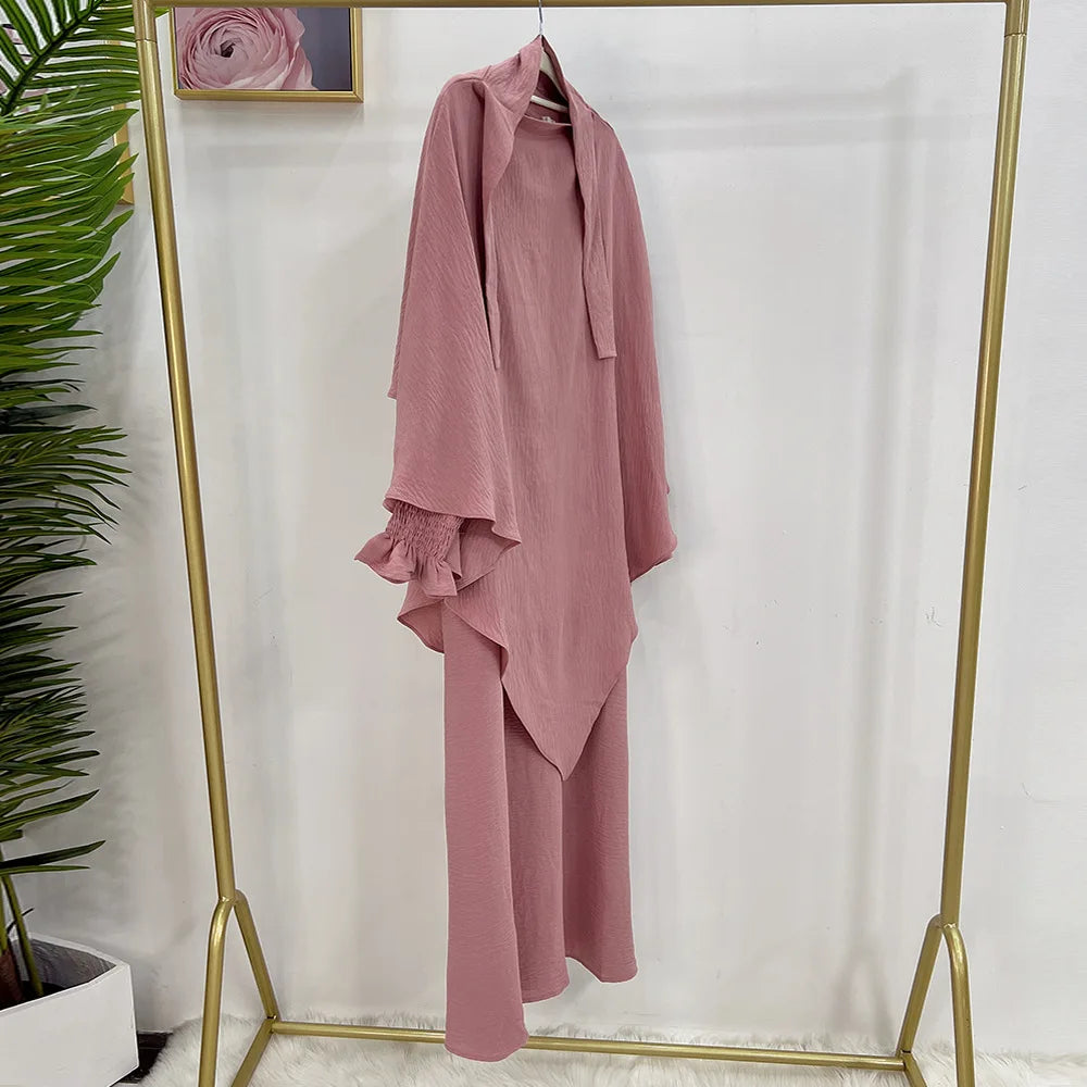 Lunar Elegance Abaya and Hijab 2 Piece Set - Muslim House