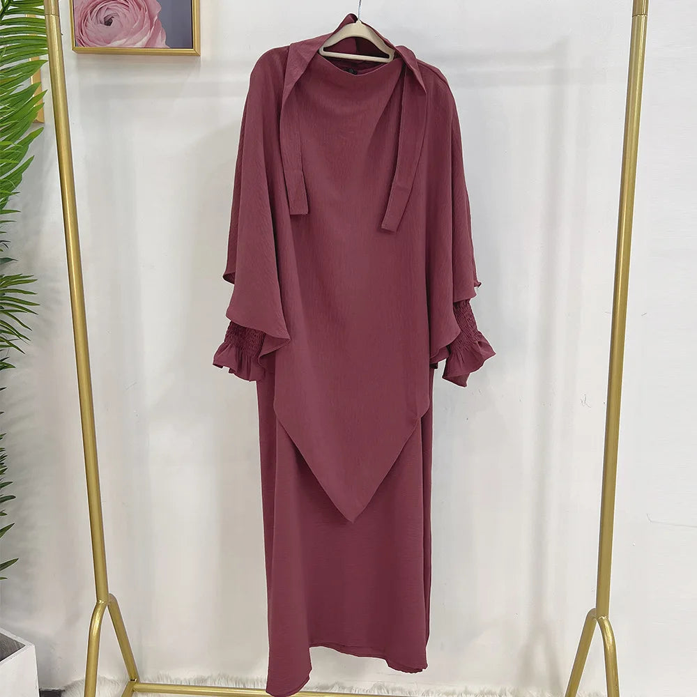 Lunar Elegance Abaya and Hijab 2 Piece Set - Muslim House