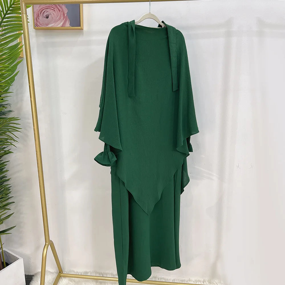 Lunar Elegance Abaya and Hijab 2 Piece Set - Muslim House