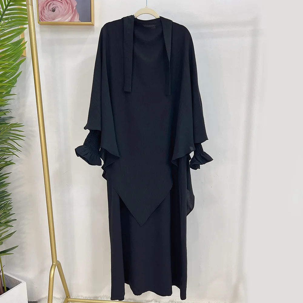 Lunar Elegance Abaya and Hijab 2 Piece Set - Muslim House