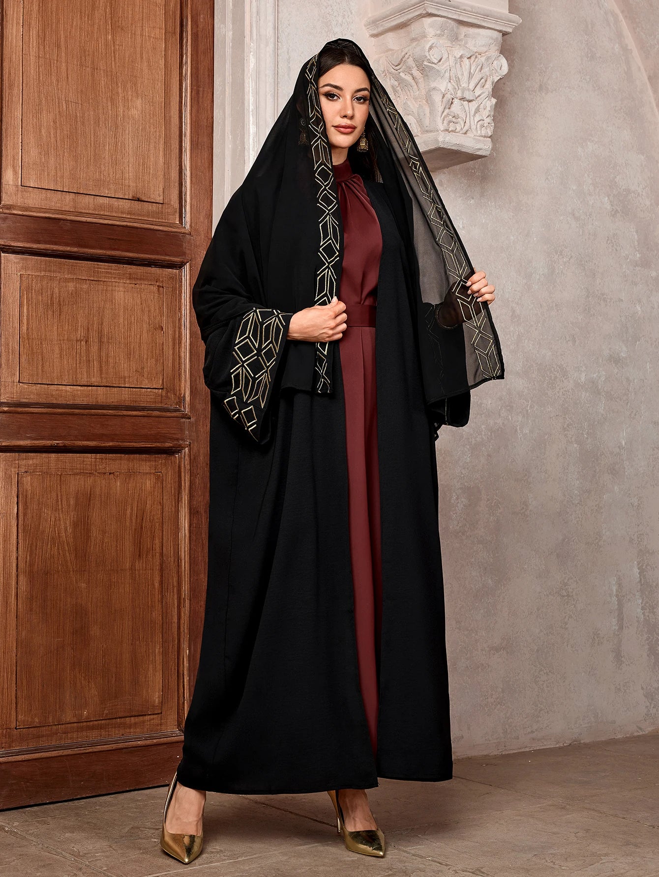 Graceful Flow Abaya and Headscarf - Muslim House