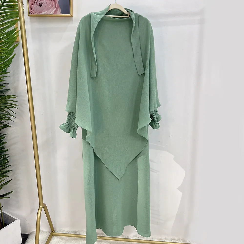 Lunar Elegance Abaya and Hijab 2 Piece Set - Muslim House